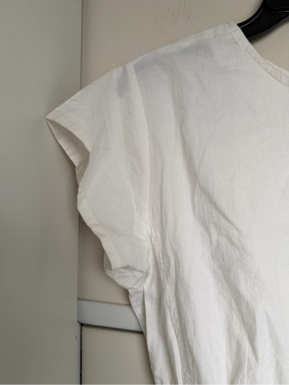 EGO Vintage ($130) 100% Cotton White Belted Utility Romper SzL Summer Minimalist - Picture 4 of 15